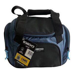 Igloo Duffel 16 Cans Capacity Cooler Bag Fully Insulated w/ Straps Blue NEW